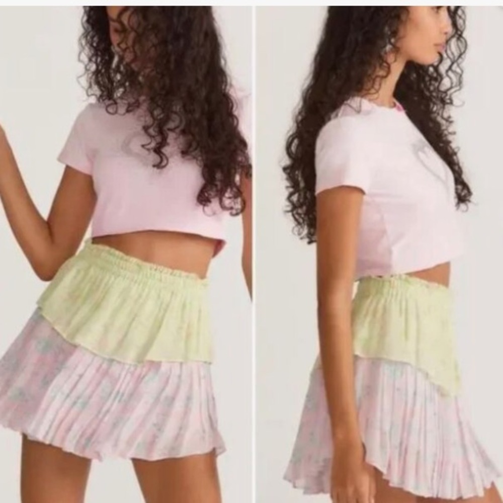 Petite Love Shack Fancy Floral Ruffle Skirt